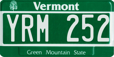 VT license plate YRM252