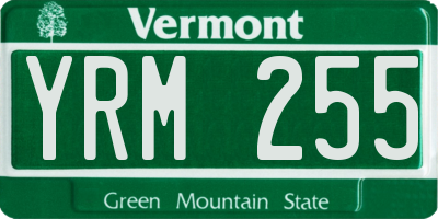 VT license plate YRM255