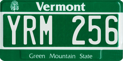 VT license plate YRM256