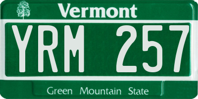 VT license plate YRM257