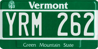 VT license plate YRM262