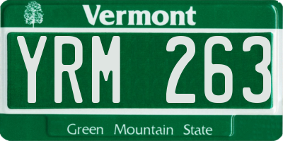 VT license plate YRM263