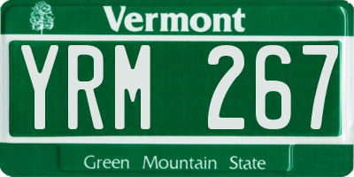 VT license plate YRM267