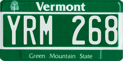 VT license plate YRM268