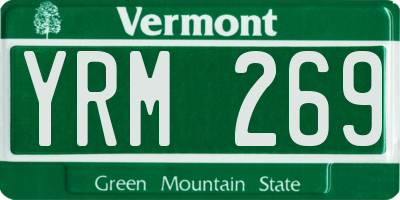 VT license plate YRM269