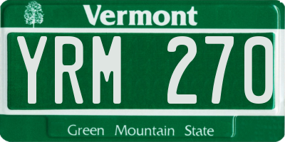 VT license plate YRM270