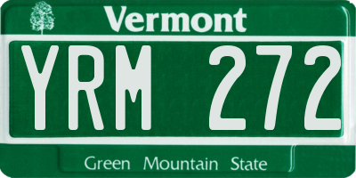 VT license plate YRM272
