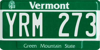 VT license plate YRM273