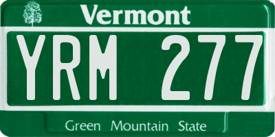 VT license plate YRM277