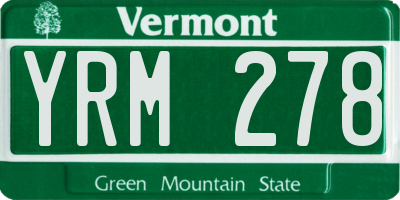 VT license plate YRM278