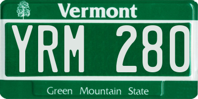 VT license plate YRM280