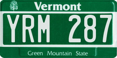 VT license plate YRM287