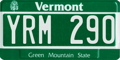 VT license plate YRM290