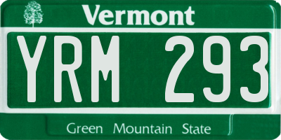 VT license plate YRM293