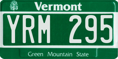 VT license plate YRM295