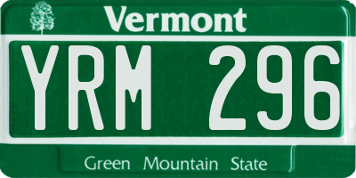 VT license plate YRM296