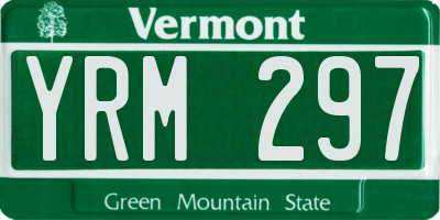 VT license plate YRM297