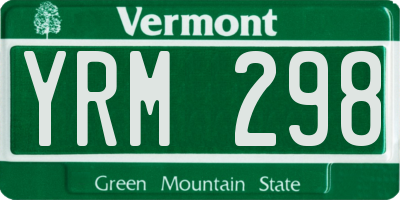 VT license plate YRM298