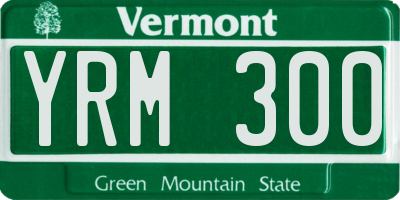 VT license plate YRM300
