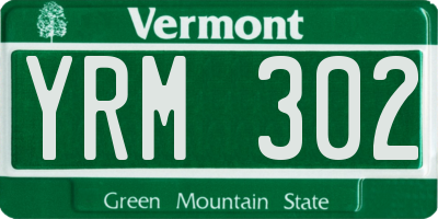 VT license plate YRM302