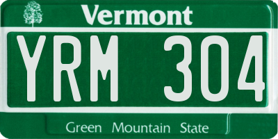 VT license plate YRM304