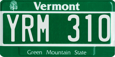 VT license plate YRM310
