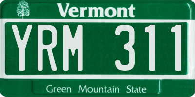 VT license plate YRM311