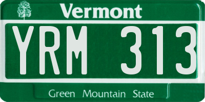 VT license plate YRM313