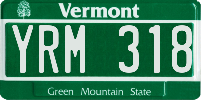 VT license plate YRM318