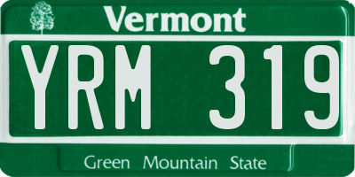 VT license plate YRM319
