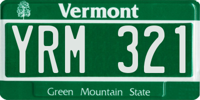 VT license plate YRM321