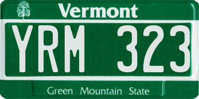 VT license plate YRM323