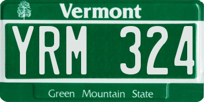 VT license plate YRM324
