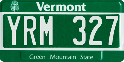 VT license plate YRM327