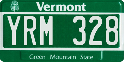 VT license plate YRM328