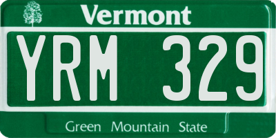 VT license plate YRM329