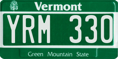VT license plate YRM330