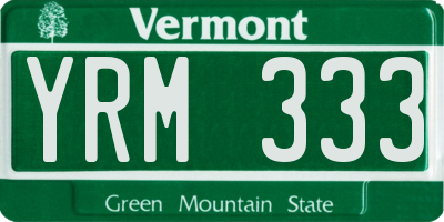 VT license plate YRM333