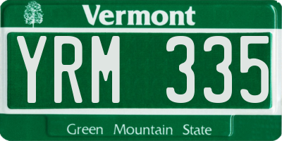 VT license plate YRM335