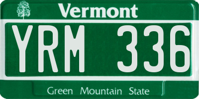 VT license plate YRM336