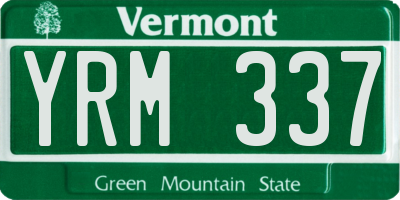 VT license plate YRM337