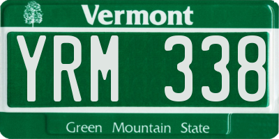 VT license plate YRM338