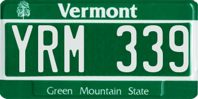 VT license plate YRM339