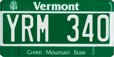 VT license plate YRM340