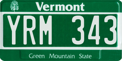 VT license plate YRM343