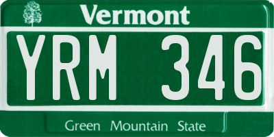 VT license plate YRM346