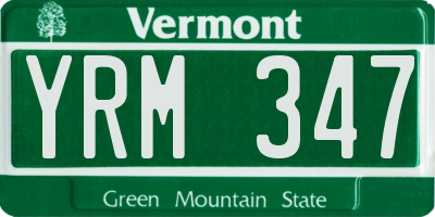 VT license plate YRM347