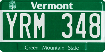 VT license plate YRM348