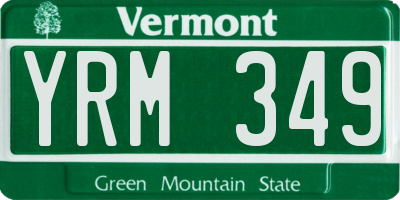 VT license plate YRM349