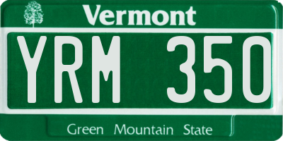 VT license plate YRM350